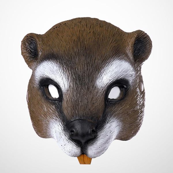 

cycling caps & masks half face squirrel mask pu pography party props masquerade cosplay costume performance dancing, Black