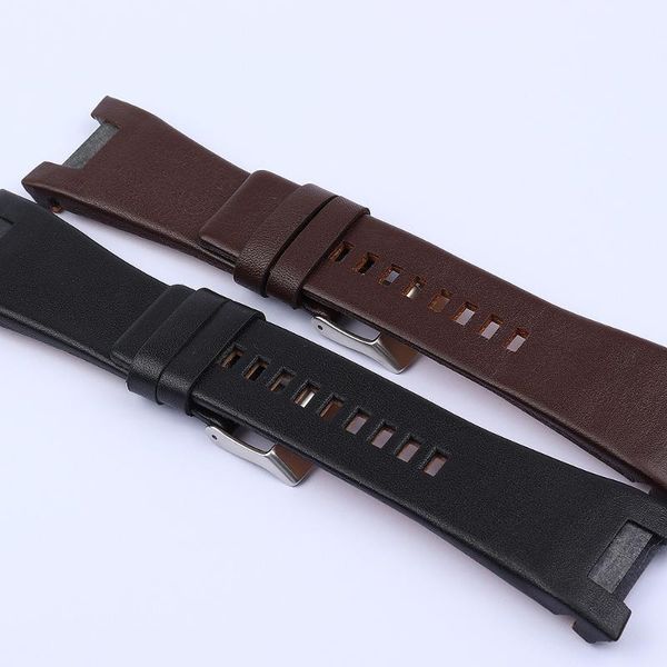 

watch bands genuine leather bracelet band 32*18mm strap for dz1273 dz1216 dz4246 dz4247 dz287, Black;brown