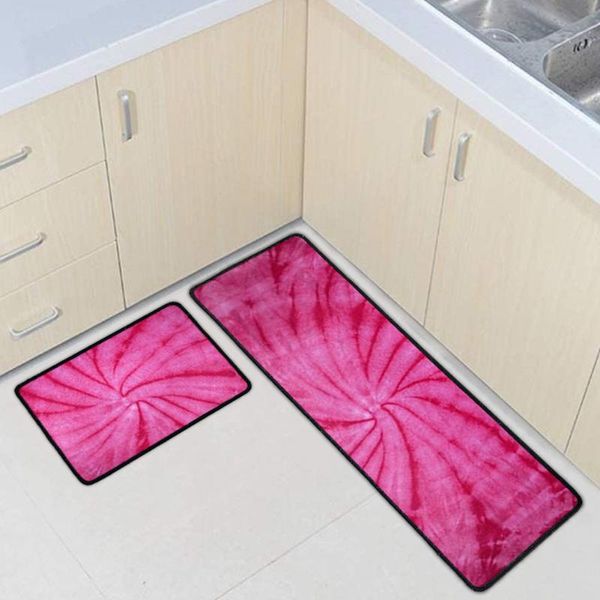 

carpets living room rug entrance door long floor mat pink tie dye pattern felt non-slip kitchen carpet with rubber back home decor