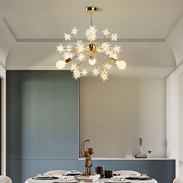 

chandeliers modern spark chandelier indoor parlor restaurant hanglamp e27 90-260v gold star nordic loft decoration hanging light fixtures