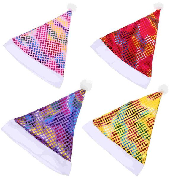

party hats 4pcs christmas flannel santa sequin hat costume accessories