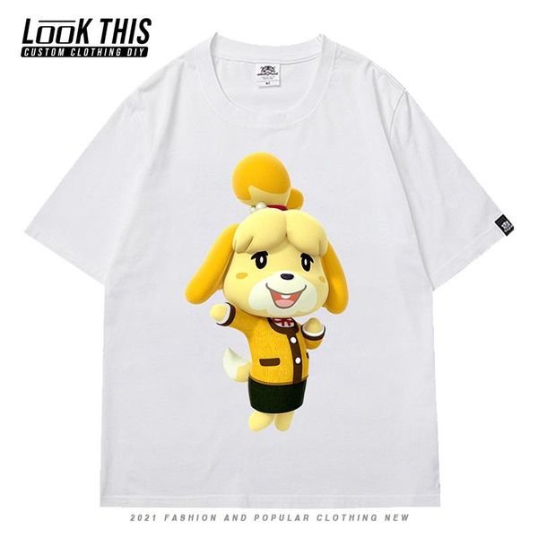 

women's t-shirt animal crossing kawaii print cartoon girls short sleeve t-shirts street oversized summer 2021, White