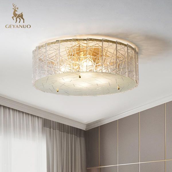 

ceiling lights nordic style bedroom living room lamp copper light luxury simple round study atmospheric household