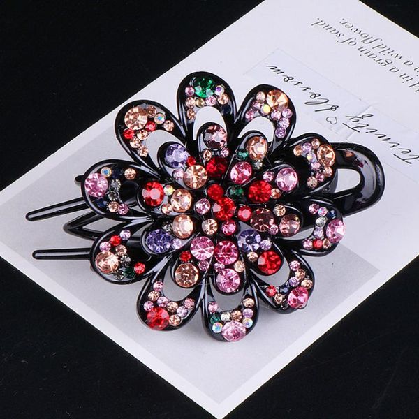 

hair clips & barrettes luxurious clip lots shape black with stones hairpins accessories for women clamp, Golden;silver