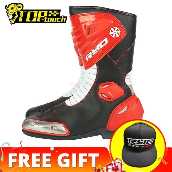 

motorcycle footwear red motocross off-road riding boots men botas moto wearable motorboats non-slip motorbike shoes