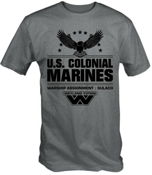 

men's t-shirts u.s colonial marines warship sulaco movie alien aliens sci fi retro 2021 fashion brand male men design t-shirt, White;black