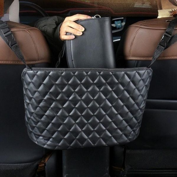 

car organizer pu leather handbag holder seat large capacity bag automotive goods storage pocket accessories for woman