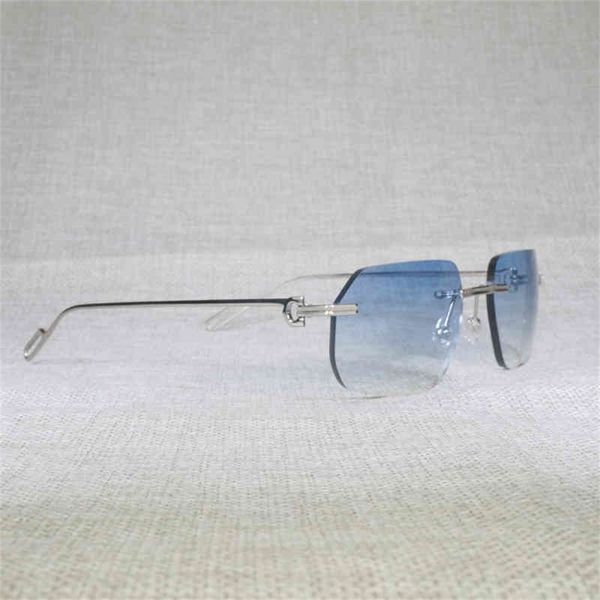 

ancient new lens shape rimless sunglasses men women outdoor gafas clear glasses meal frame for reading oculos shades french, White;black