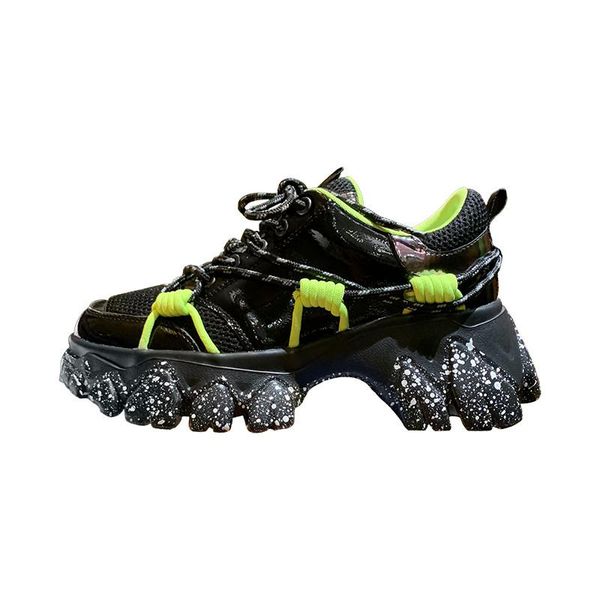 

dress shoes genuine leather sneakers women all-match lightweight platform casual fashion breathable mesh black women's sport