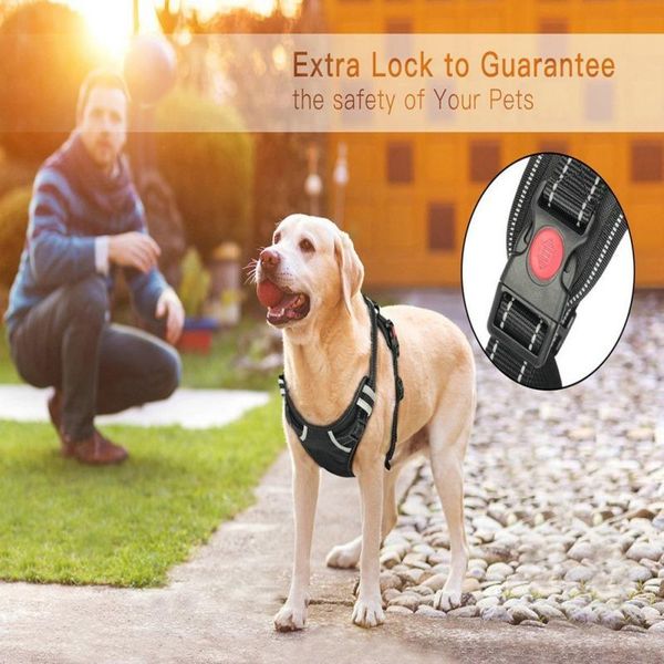 

dog collars & leashes 3m harness no-pull pet adjustable outdoor vest reflective oxford dogs easy control for small medium large