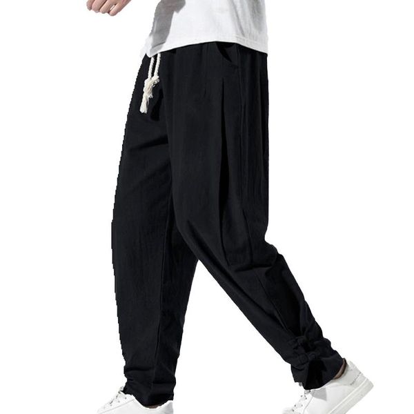 

men's pants plus size summer men yoga sports harem trousers casual baggy bottoms long, Black