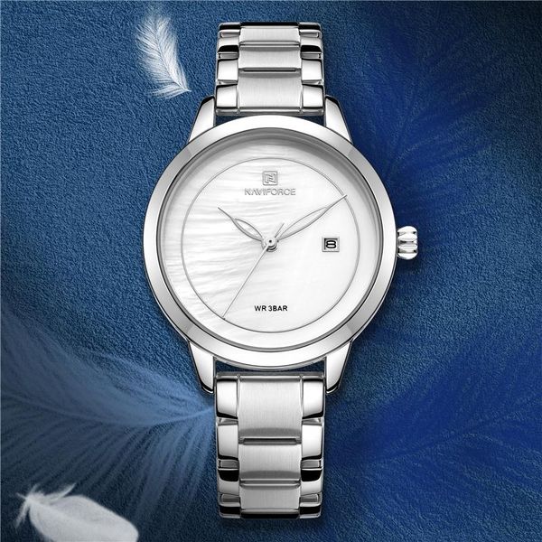 

wristwatches naviforce lady watches woman waterproof quartz women's wrist watch clock women relogio feminino, Slivery;brown