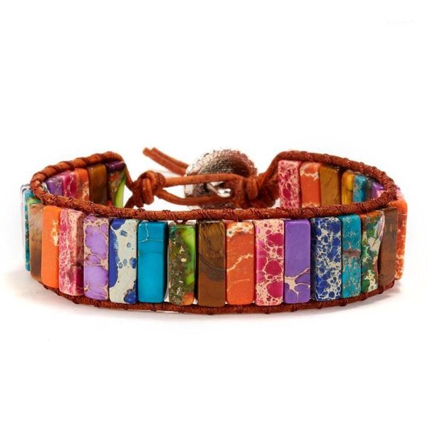 

charm bracelets belleper 7 chakra women men punk street style boho jewelry handmade bangles natural stone braided rope accessories1, Golden;silver