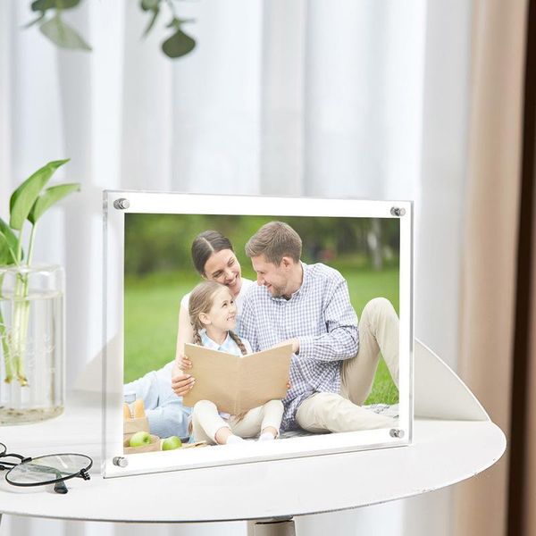 

frames hanging po acrylic transparent picture frame nordic rectangle card collection display stand home corridor decor