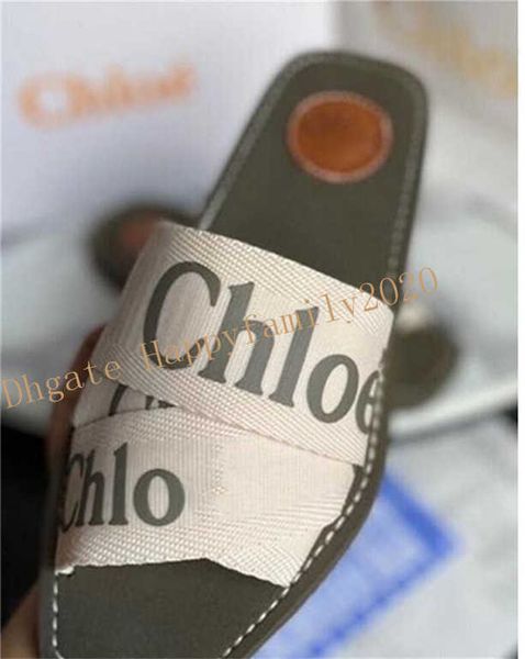 

sale women woody mules fflat slipper deis lady lettering fabric outdoor leather sole slide sandal size 35-42 zlh, Black