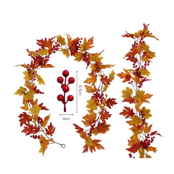 

decorative flowers & wreaths 195cm pumpkin rattan halloween harvest festival wall hanging decoration artificial pine cone red fru