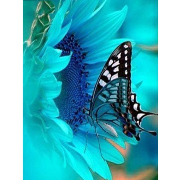 

diamond painting full square blue butterfly rhinestone mosaic embroidery flower cross stitch home decor gift