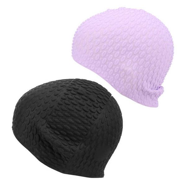 

swimming caps waterproof women swim cap high elasticity silicone non-slip long hair comfortable diving accessories