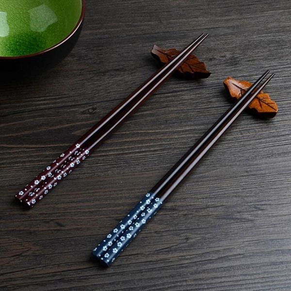 

chopsticks 1 pair reusable chinese classic wooden vintage handmade natural flower bamboo sushi tools