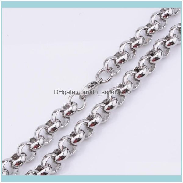 

necklaces & pendants jewelrypiece chunky 7mm choker maxi necklace men women jewelry 316l stainless steel link rolo chains any size drop deli, Silver