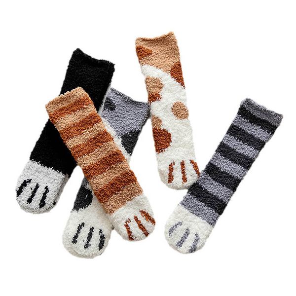 

baby socks children booties kids boys accessories autumn winter infant stockings keep warm cute toddler wear velvet cartoon floor shoes knee, Pink;yellow