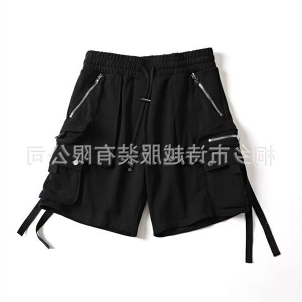 

380g cotton terry pocket three-dimensional cutting am fashion loose hip hop style shorts brand, Blue
