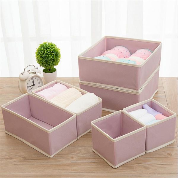 

storage boxes & bins 6pcs nonwoven container drawer divider lidded closet box for ties socks bra underwear clothing organizer