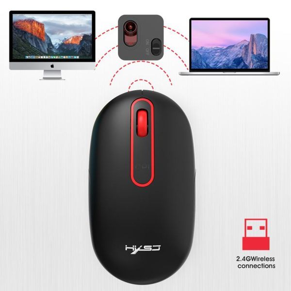 

mice t15 2.4g wireless mouse silent office black/white rechargeable for lapdeskcomputer