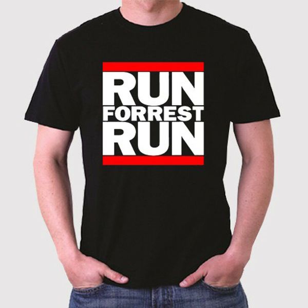 

new forrest gump run forrest run men's black t-shirt size s to 3xl, White;black