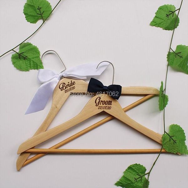 

hangers & racks personalized for brides and grooms** engraving**