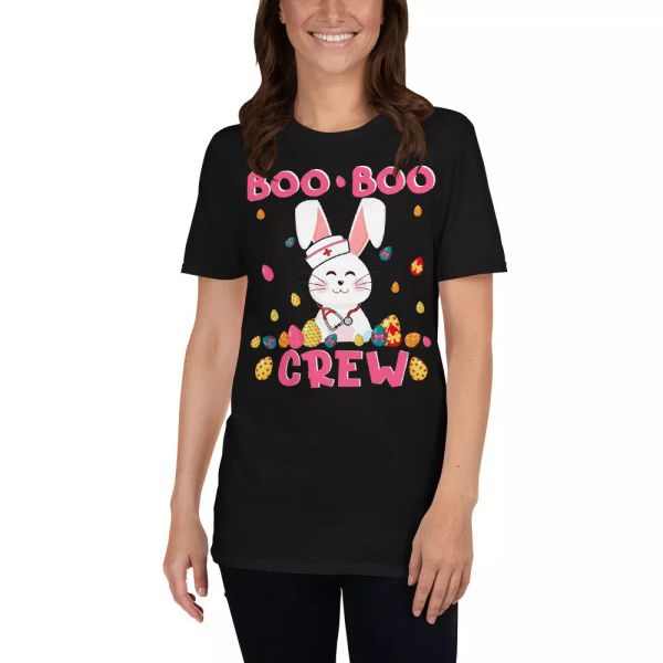 

boo boo crew cute easter day bunny nurse eggs easter gifts t-shirt, White;black