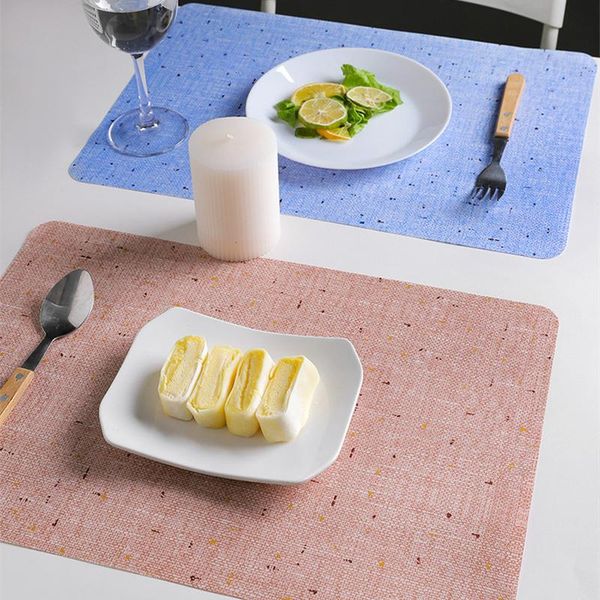 

mats & pads imitation linen double-sided printing table non-woven waterproof placemat creative rectangular plate pot bowl potholder
