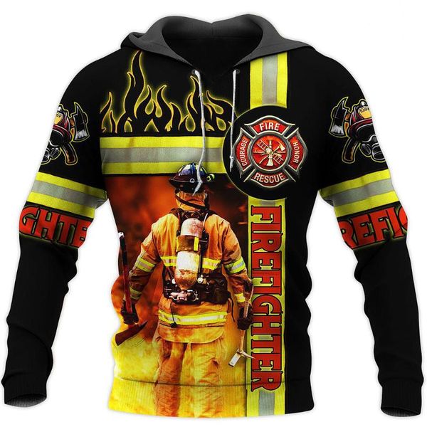 

men's hoodies & sweatshirts firefighter 3d all over printed jacket men/women harajuku hoodie casual streetwear sweatshirt pullover su, Black