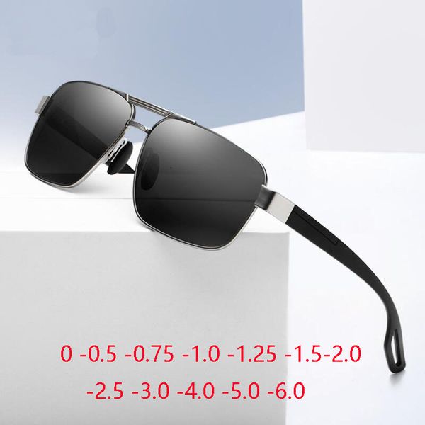 

sunglasses square nearsighted men polarized sport double beam myopia lens pilot prescription 0 -0.5 -0.75 to -6.0, White;black