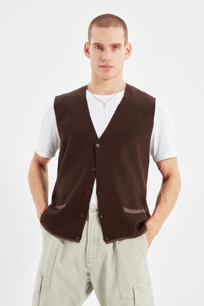 

men's vests trendyol male slim fit pockets vest tmnaw22hi0211, Black;white