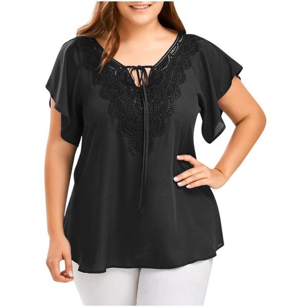

women's blouses & shirts summer large flared sleeve short shirt lace up stitching top, White