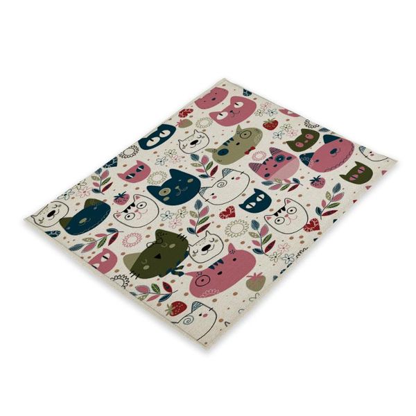 

mats & pads simple cartoon printing pad household bowl picking room coffee table cup rectangular insulation food mat