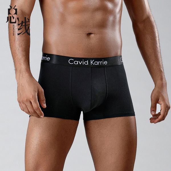 

comfortable antibacterial men's underwear middle waist letter print boxer briefs simple breathable, Black;white