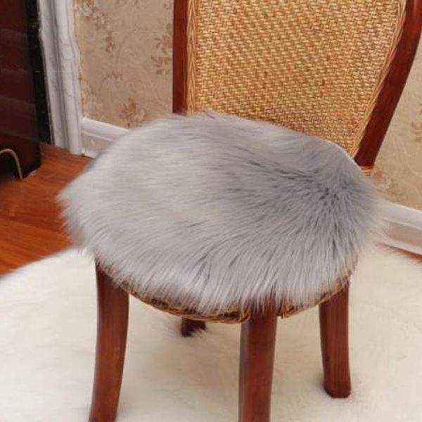 

chair covers soft faux fur mat rug cover household bedroom warm sofa pad eco-friendly round carpet for home decoration