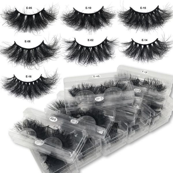 

false eyelashes mink 10/20/30/40/50/100pairs fluffy lashes with tray no box 25mm wholesale 3d bulk1