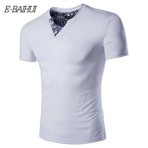 

men's t-shirts fashion v-neck collar print short sleeve korean cardigan short-sleeve mens yt039 9hap, White;black