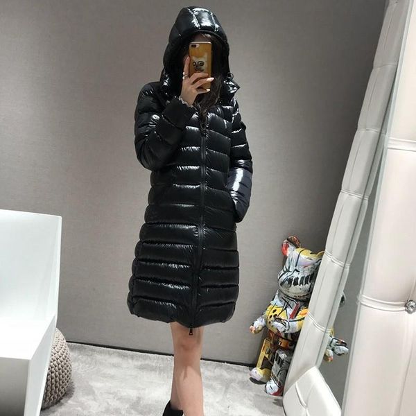 

women's down & parkas 2021 autumn and winter jacket medium long slim coat fashion thickened cold proof warm parker, Black