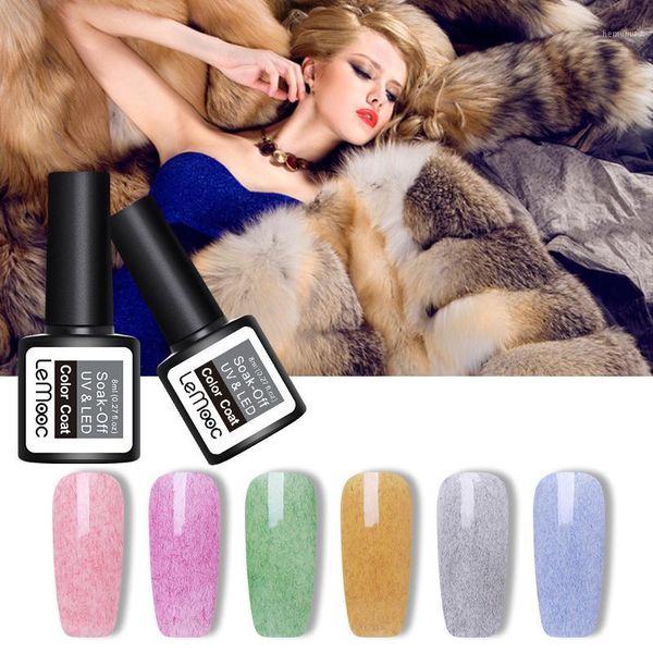 

8ml fur gel polish winter pink purple varnish soak off uv nail art manicure design1, Red;pink