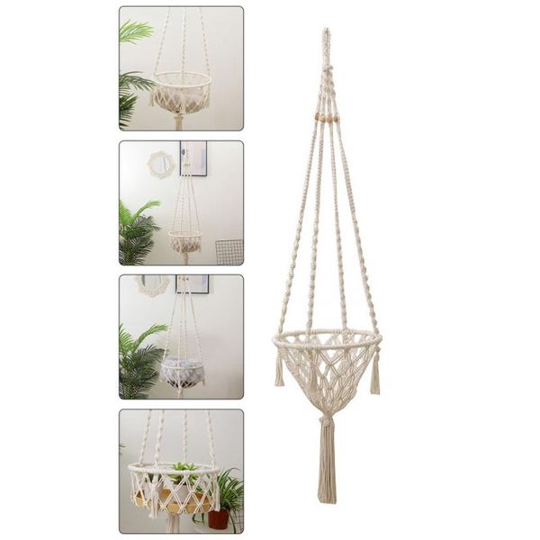 

tapestries 1pc decorative net bag hand-woven tapestry pendant bedroom ornament (white)