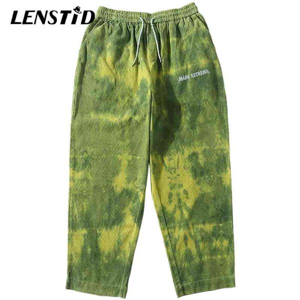 

lenstid hip streetwear men harajuku baggy pant corduroy retro jogger sweatpant vintage track trousers loose harem pants 210406, Black