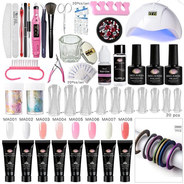 

nail art kits meet across acrylic gel poly kit extension brush uv building jelly polish enhancement manicure set