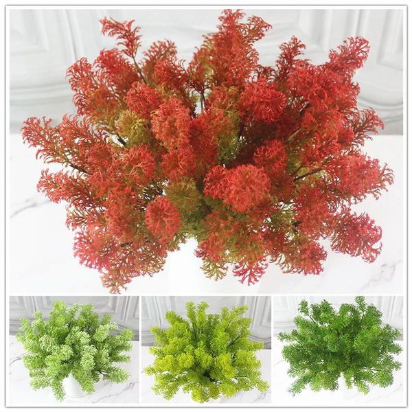 

decorative flowers & wreaths 1 branch simulation plant artificial flower coniferous grass plastic cypress fake plants home garden decoration