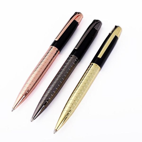 

metal rotating ballpoint pen luxury business writing school stationery high supply ball oil quality sign pens, Blue;orange