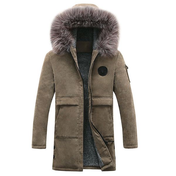 

men hooded winter long parkas cotton padded jackets coats jaqueta masculina jacket male jackets men casual fashion slim coat, Black