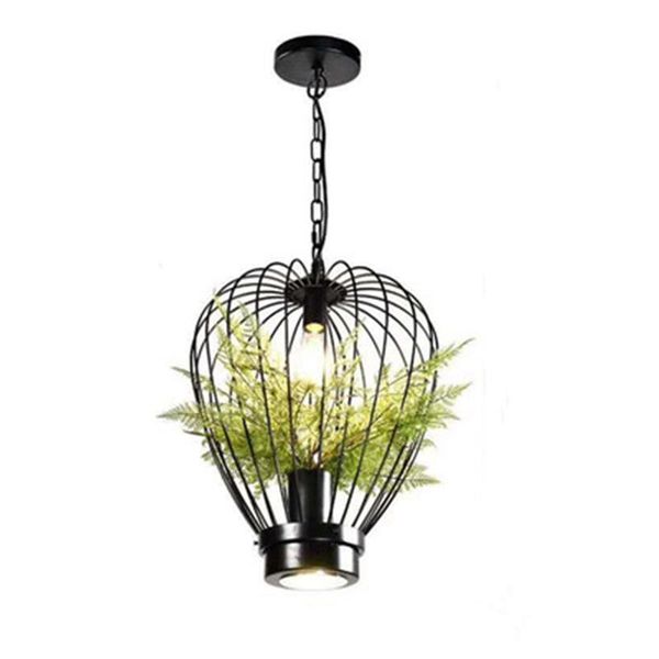 

pendant lamps simulation of green planting birdcage chandelier for coffee shop living room bar counter retro industrial style lamp